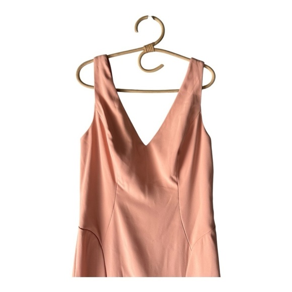 Dessy Collection Porcelain Pink Deep V Neck Trumpet Special Occassion Gown 3060 - Picture 6 of 15